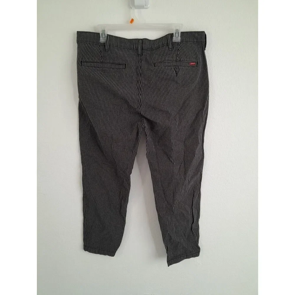 Levis XX Chino Pants Mens 38x30 Blk/White Gingham Check Standard Taper - Picture 6 of 8